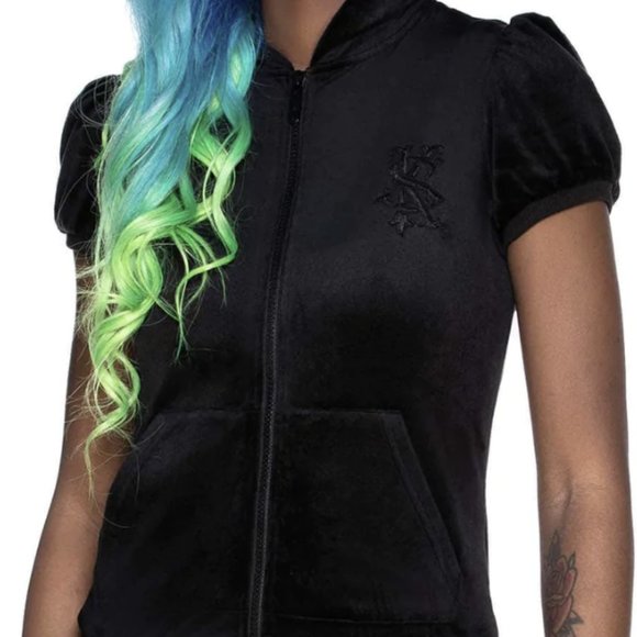Killstar DEE-LUX VELVET HOODIE [B] - Picture 1 of 3